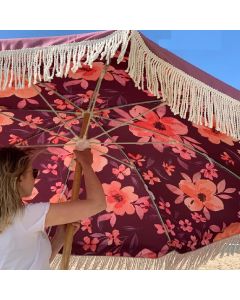 umbrella with flowers burgundy