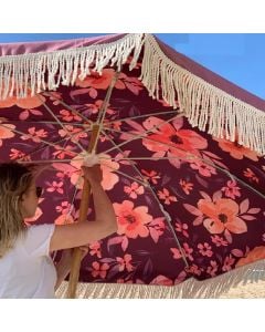 umbrella with flowers burgundy