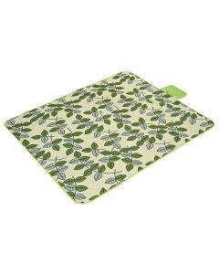 Foldable beachmat small leaves green