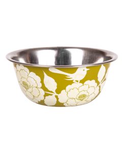 RVS handpainted bowl 12cm olivegreen