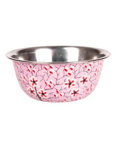 RVS handpainted bowl 12cm pink