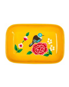 RVS handpainted dish yellow