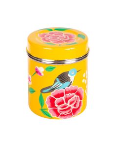 RVS handpainted tin 9CM yellow