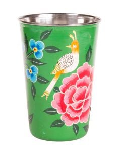 RVS handpainted tumbler green