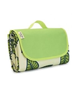 Foldable beachmat large leaves green