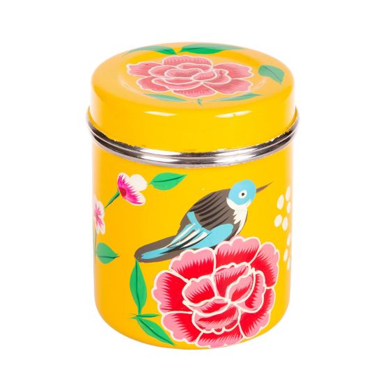 RVS handpainted tin 9CM yellow