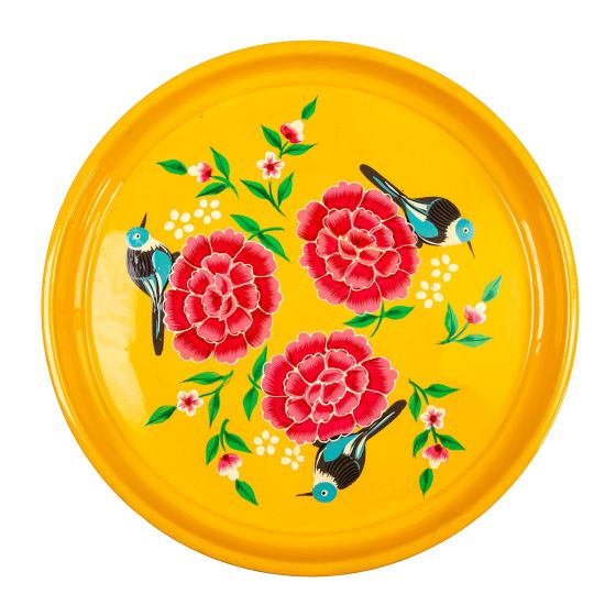 RVS Tray handpainted yellow