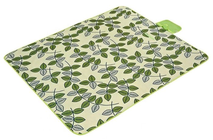 Foldable beachmat small leaves green